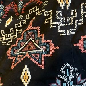 Johnny Was Black with Multicolor Embroidery Duster Vest